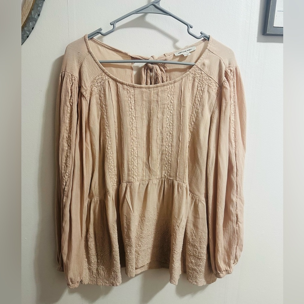 American Eagle Outfitters Blush Pink Blouse X-Large